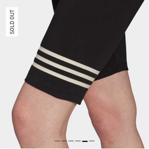 NWT 2XS high rise ADICOLOR NEUCLASSICS BIKE LEGGINGS tight fit black/ cream - Picture 7 of 14
